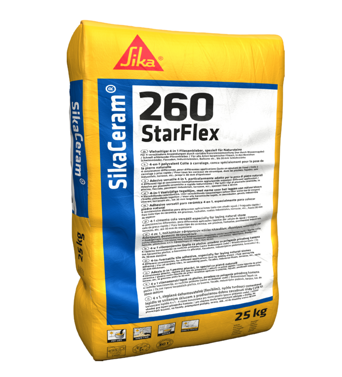 Клей для плитки та керамограніту SikaCeram-260 StarFlex 25 кг