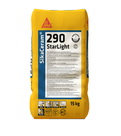Клей для плитки та керамограніту SikaCeram-290 StarLight 15 кг