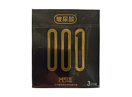 Презервативи з натурального латексу Muais 001 i за 3 шт BLACK, супертонкі