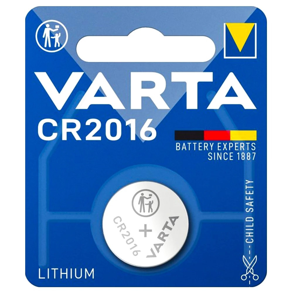 Батарейка літієва Varta CR2016 Lithium, 3V, дискова таблетка