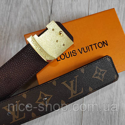 Ремінь Louis Vuitton шкіряний, фурнітура золото, фото 5