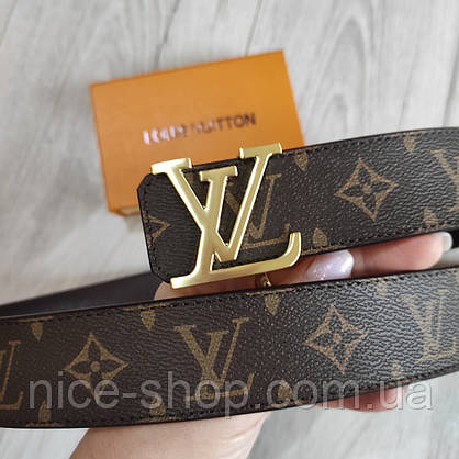 Ремінь Louis Vuitton шкіряний, фурнітура золото, фото 3