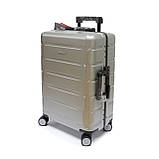 Міцна валіза на защіпках без блискавок середнього розміру Snowball сіра, фото 2