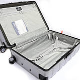 Міцна валіза на защіпках без блискавок середнього розміру Snowball сіра, фото 7