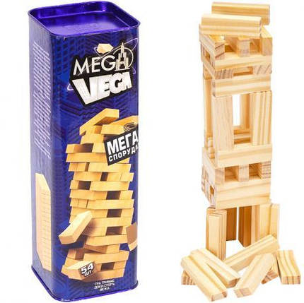 Розвиваюча настільна гра "MEGA VEGA" 54 елементи Дженга, Вега, Jenga УКР G-MV-01U KNZ, фото 1