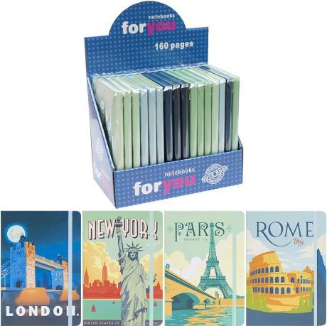 Блокнот на резинці А5 21 * 14,5 см 80 аркушів тверда обкладинка 3783-39L клітинка KNZ