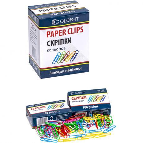 Скріпка метал 33мм кольорова "С" KNZ