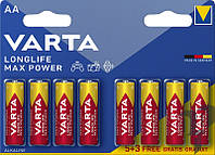 Батарейка Varta Longlife Max Power, Alkaline LR6 (АА), щелочная, 8шт, 19.5грн/шт