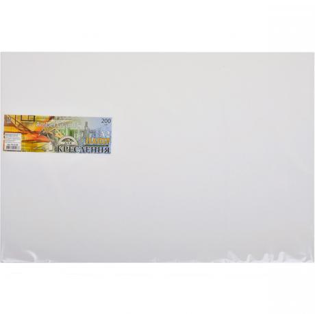 Папір для креслення А2 AmberGraphic "Графіка" 10 аркушів, 200г/м², в п/п пакеті KNZ