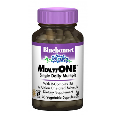Мультивітамін Bluebonnet Nutrition Мультивітаміни з залізом, MultiONE, 30 гелевих капсул (BLB0126)