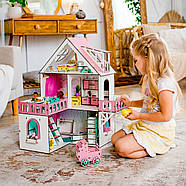 Ляльковий будинок "МІНІ КОТЕДЖ" NestWood для LOL, рожевий + меблі 9 од, фото 7