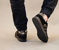 Чоловічі кросівки чорні Adidas Gazelle black. Замшеві кеди весна літо чоловічі Адідас Газель, фото 11
