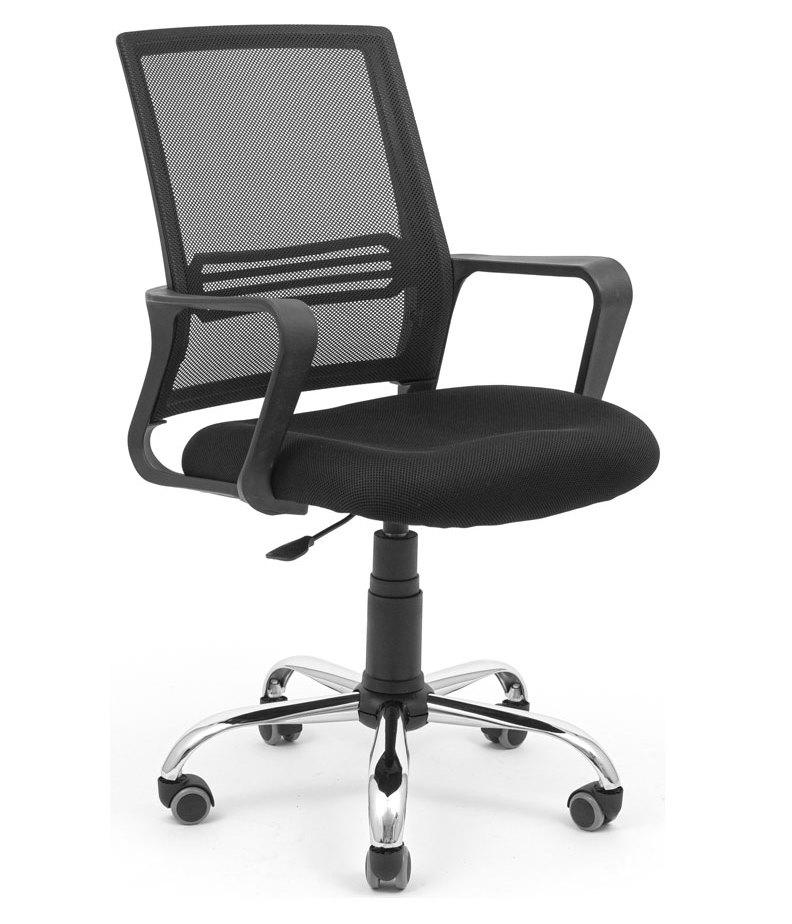 Крісло офісне комп'ютерне Джина - Хром чорне, сітка чорна Richman, фото 1