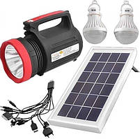 Переносний ліхтар прожектор Yajia YJ-1902T із сонячною панеллю GS-330, ліхтар, power bank, радіоприймач
