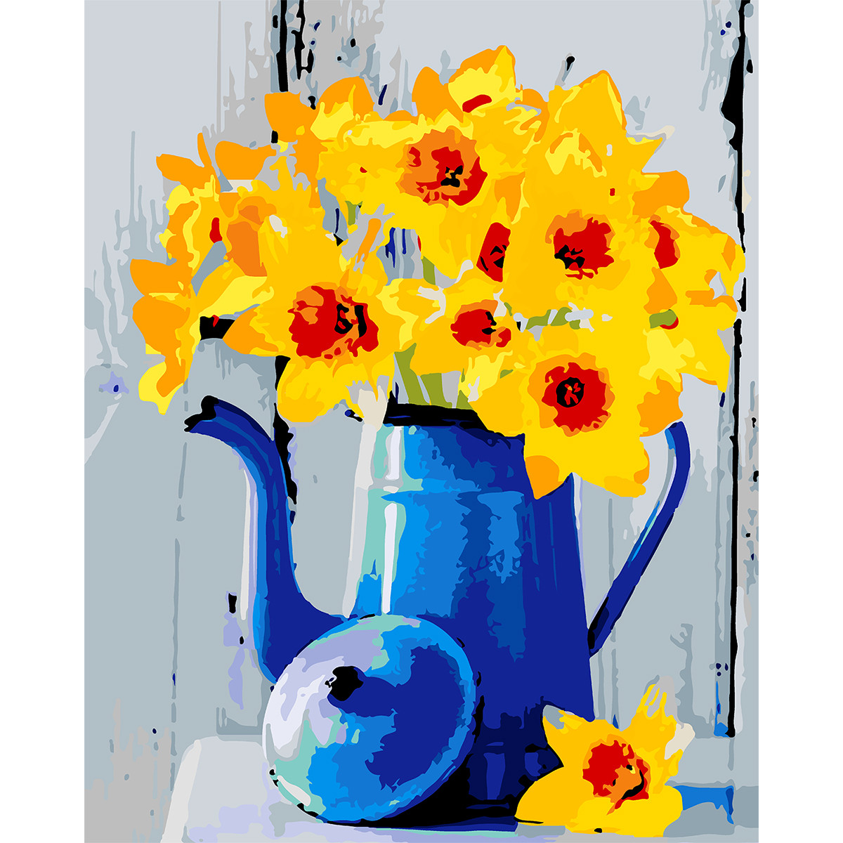 Набір, картина за номерами "Патріотичні нарциси ", 40*50 см., SANTI