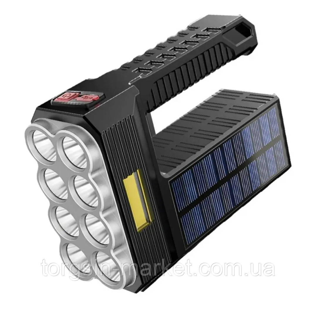 Ліхтарик ручний акумуляторний на сонячній батареї Solar Energy 8 LED+COB, TG