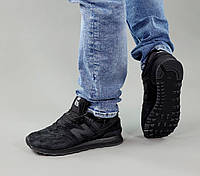 New Balance 574 Зимние мужские кроссовки с мехом черные. Мужские полуботинки на зиму Нью Баланс 574 замшевые