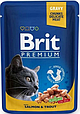 Вологий корм Brit Premium Cat Pouch для котів, з лососем і фореллю, 100 г, фото 2