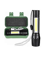 Ліхтар міні,маленький ліхтарик тактичний дуже потужний кишеньковий T6 USB ZOOM COB + Блискучий ЗВЕТ,PM