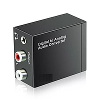 Аудіо конвертер декодер звуку з цифрового оптичного Toslink S/PDIF оптичного в аналоговий 2.0 стерео ЦАП (PC-1)
