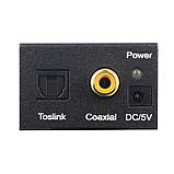 Аудіо конвертер декодер звуку з цифрового оптичного Toslink S/PDIF оптичного в аналоговий 2.0 стерео ЦАП (PC-1), фото 5