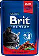 Вологий корм Brit Premium Cat Pouch для котів, з тушкованою яловичиною та горошком, 100 г, фото 3