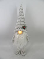 Новорічна м'яка іграшка Novogod'ko "Гном білий", 60см, LED ніс
