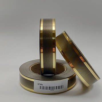 Стрічка ритуальна, 3D металік, колір бронза, ЗОЛОТО Ширина -3 см. Довжина -50 м