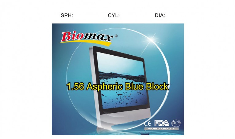 Полімерна астигматична асферична лінза Blueblock. Ind. 1,56 Ø70-65 (SPH ±0.0 +4.0 -6.0/ CYL ±0.25 ±2.0)