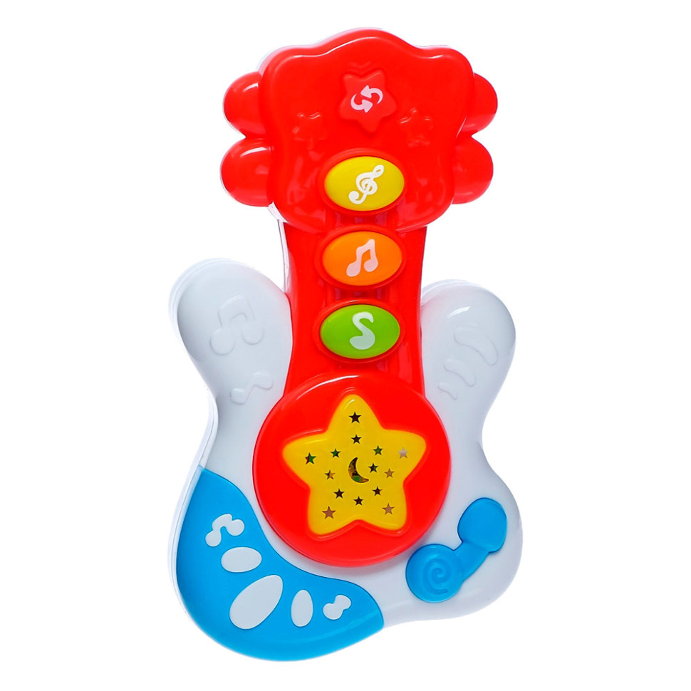 Музична розвивальна гітара Е-Нотка Bambi 60082 зі звуком і світлом (Червоний), фото 1