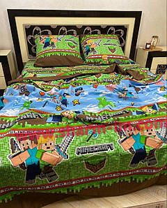 Комплект постільної білизни 150*215 см "Майнкрафт" 100% бавовна