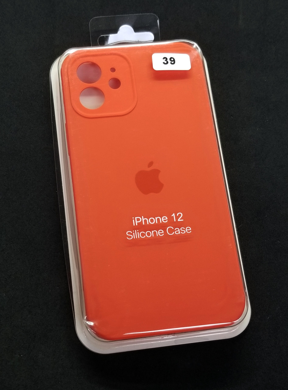 Чохол для телефону iPhone 12 Silicone Case original FULL Camera №39 orange (4you), фото 1