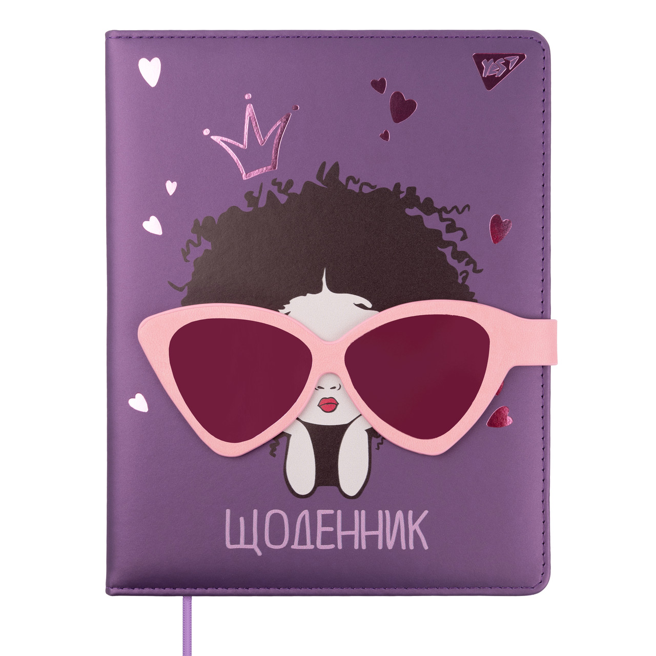 Щоденник шкільний YES PU твердий Pretty girl фольга, фігурний клапан
