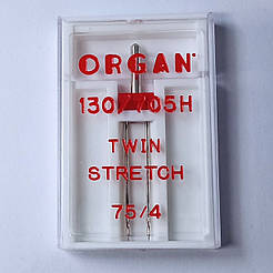 Голка подвійна стрейч Organ Twin Stretch № 75/4