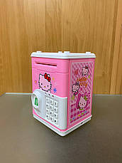Електронна скарбничка сейф з відбитком пальця та кодовим замком Carton Bank "Hello Kitty", рожева, фото 6