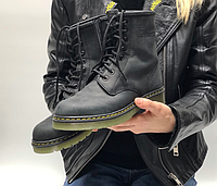 Ботинки женские Dr. Martens 1460 черные, Доктор Мартинс 1460 натуральная кожа, прошиты. код KD-12326