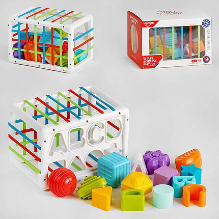 HE 0209 Логічна гра сортер, 14 сенсорних елементів у коробці 18х12х12 см, фото 1