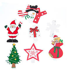 Маленькі прищіпки для фото "Новий рік", набір (7 шт)