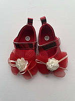 Детские пинетки для девочки на стельке с мягкой подошвой размер 11 (3 - 6 месяцев) Alisa Красный