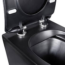 Унітаз підвісний Qtap Robin безободковый з сидінням Slim Soft-close QT1333046ENRMB, фото 2
