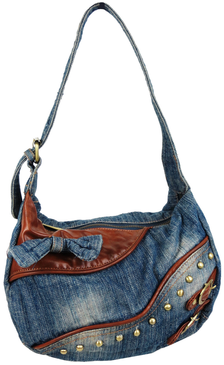 Жіноча джинсова сумка невеликого розміру Fashion jeans bag синя