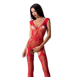 Бодистокинг Passion BS062 red, комбінезон, імітація панчіх