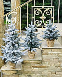 Новорічна штучна лита ялинка 70 см Classic у мішковині засніжена HVOYA, фото 6