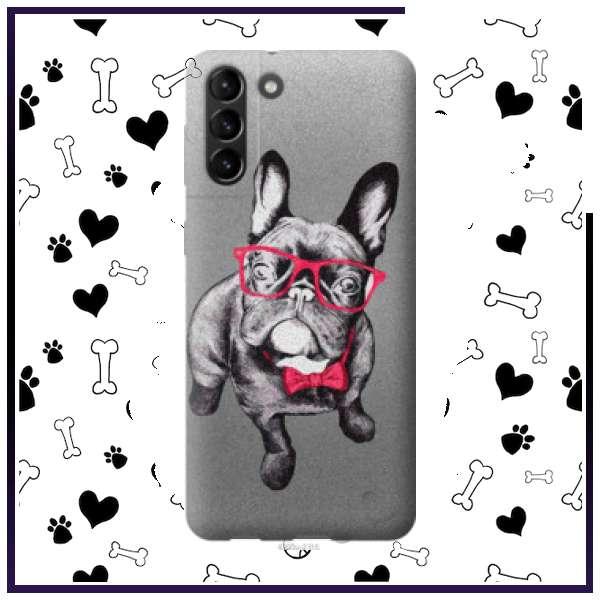 Чехол с Картинкой "Бульдог в Очках" Samsung Galaxy S21 Plus / Чехол с ...