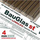 Стільниковий полікарбонат 2100Х6000Х6 мм BauGlas Premium Longlife 1UV бронза Сербія, фото 2