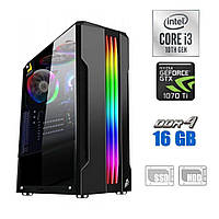 Игровой ПК /Core i3-10100F 4 ядра 3.6GHz NEW/16GB DDR4 NEW/120GB SSD NEW+500GB HDD/GeForce GTX 1070Ti 8GB/600W