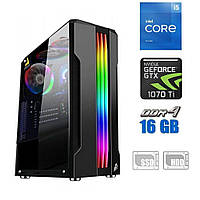 Игровой ПК /Core i5-11400F 6 ядер 2.6GHz NEW/16GB DDR4 NEW/120GB SSD NEW+500GB HDD/GeForce GTX 1070 Ti 8GB