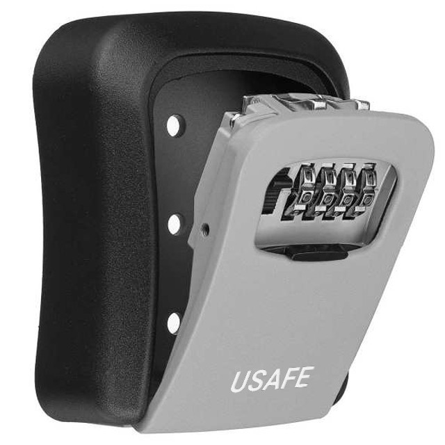 Антивандальный наружный мини сейф для ключей uSafe KS-03, с кодовым замком, настенный, Серый - фото 1 - id-p1452060056