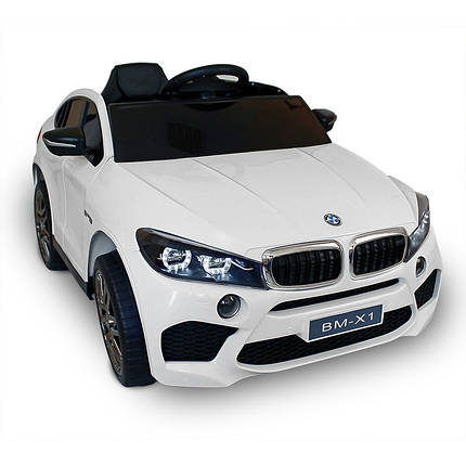 Дитяча машина на акумуляторі Just Drive BM-X1. 2 мотори по 30 Вт, MP3, 6 км/год. Білий, фото 1