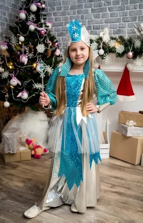 Новорічний костюм Снігова королева для дівчинки зрiст 128-146